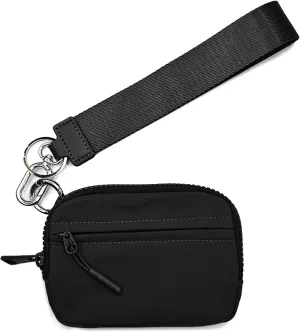 Nylon Wristlet Wallet, Casual Quilted Coin Purse, Multi-functional Card Case With Wrist Zippered, Travel Organizer For Everyday Use Women Men