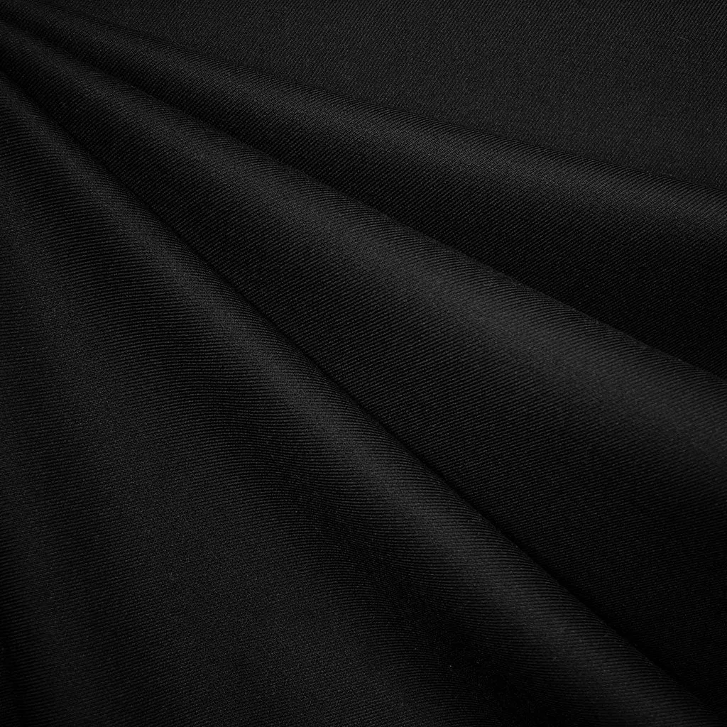 Organic Bamboo Blend Gabardine Suiting Solid Black