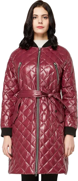 Orolay Women's Down Winter Coats with Plaid Style Rib Knit Lightweight Jacket