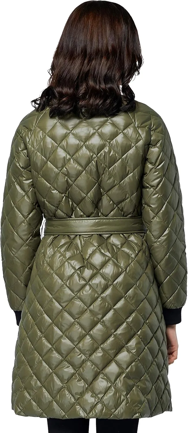Orolay Women's Down Winter Coats with Plaid Style Rib Knit Lightweight Jacket