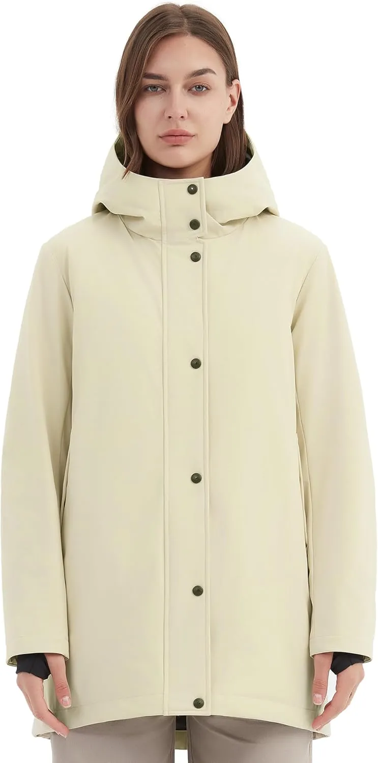 Orolay Women's Hooded Winter Puffer Jacket Long Down Parka Full Zip Lightweight Warm Outdoor Coat with Pockets