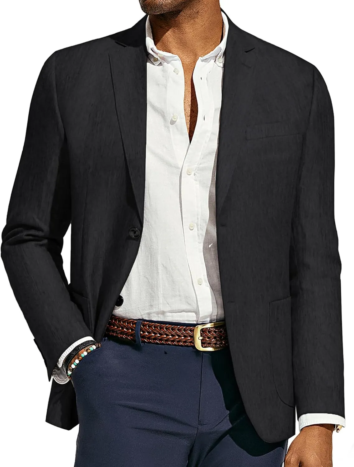PJ PAUL JONES Mens Blazer Casual Sport Coats Regular Fit Two Button Suit Jacket Lightweight Sports Jacket