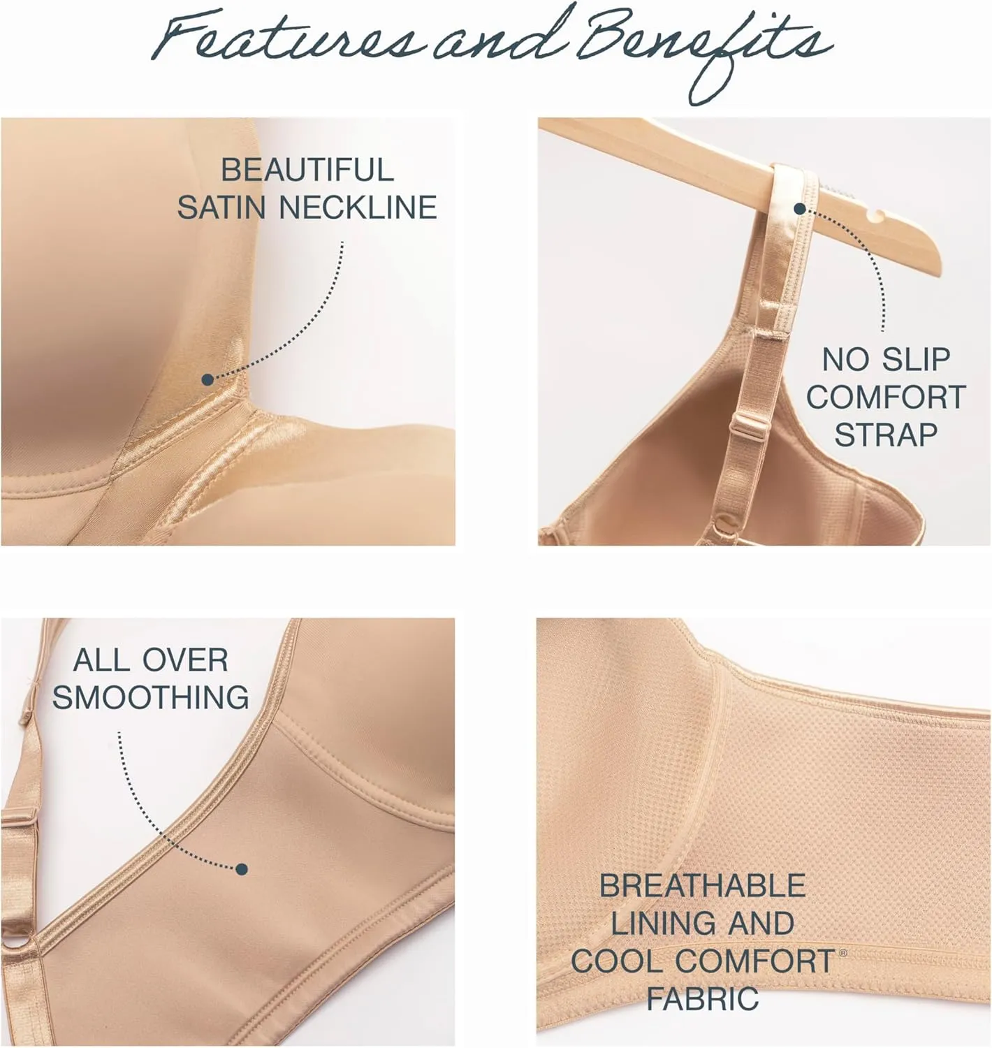 Playtex Women's Wireless Bra, 18 Hour Plus-Size T-Shirt Bras Available, Smoothing, Full Coverage, 4803, Single or 2-Pack