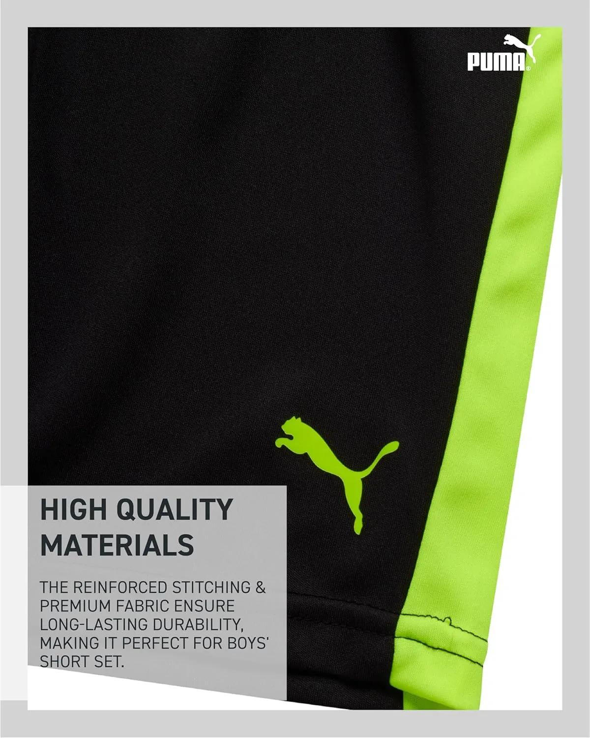 PUMA Boys' Short Set - 3 Piece Short Sleeve Graphic T-Shirts and Active Shorts Outfit Set for Boys (Sizes: 2T-7)
