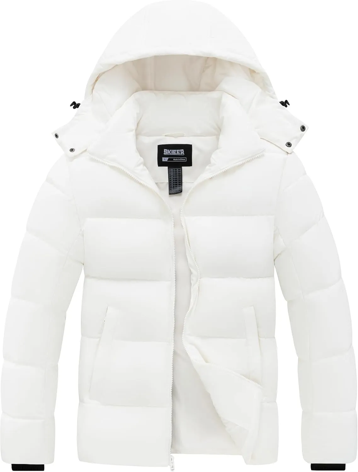 Skieer Men's Winter Coat Waterproof Warm Insulated Quilted Puffer Jacket with Detachable Hood