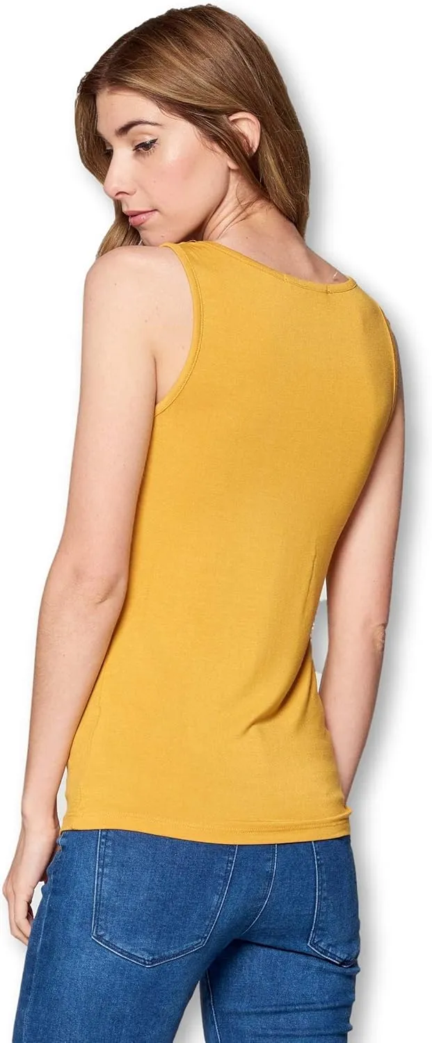 Solid Extra Soft Viscose Made from Bamboo Sleeveless Tank Top Undershirt for Women
