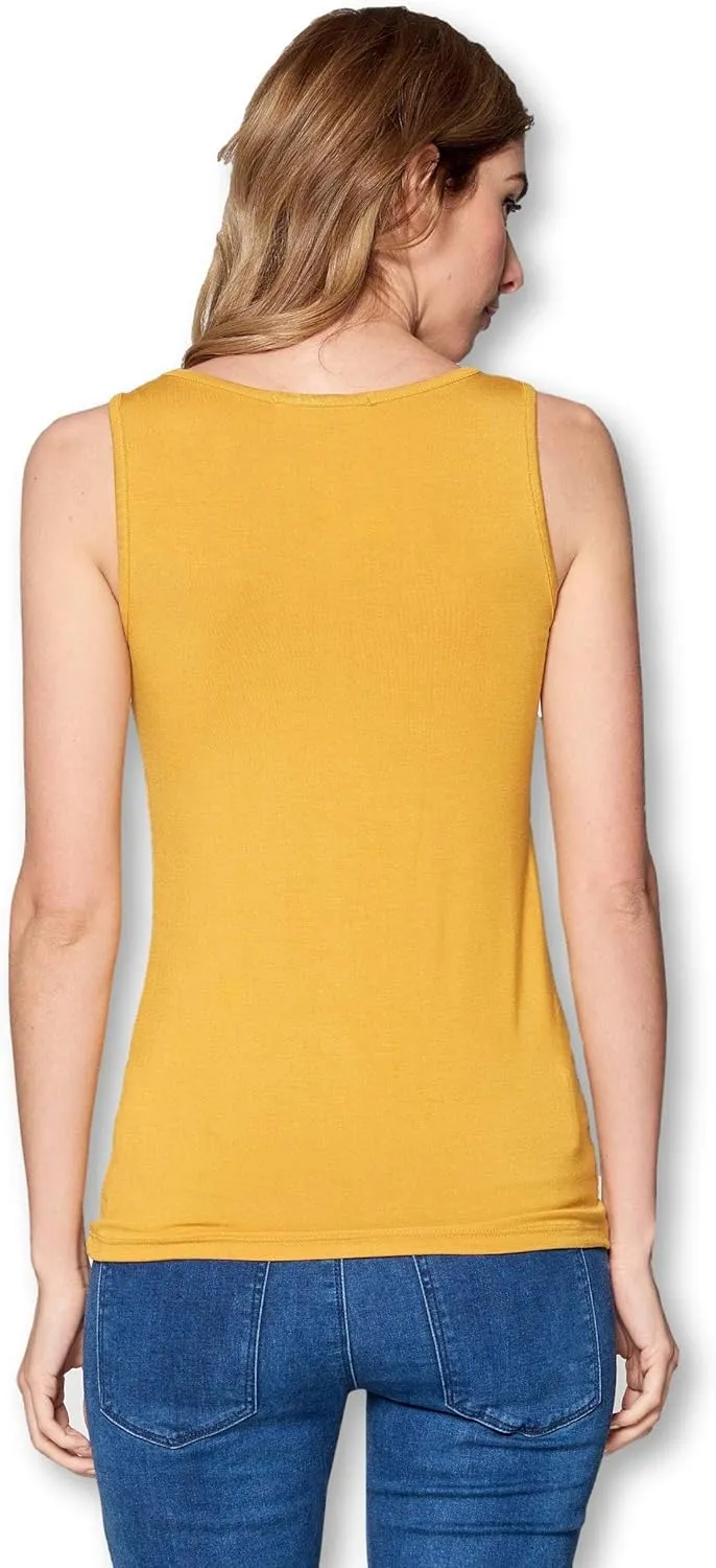 Solid Extra Soft Viscose Made from Bamboo Sleeveless Tank Top Undershirt for Women