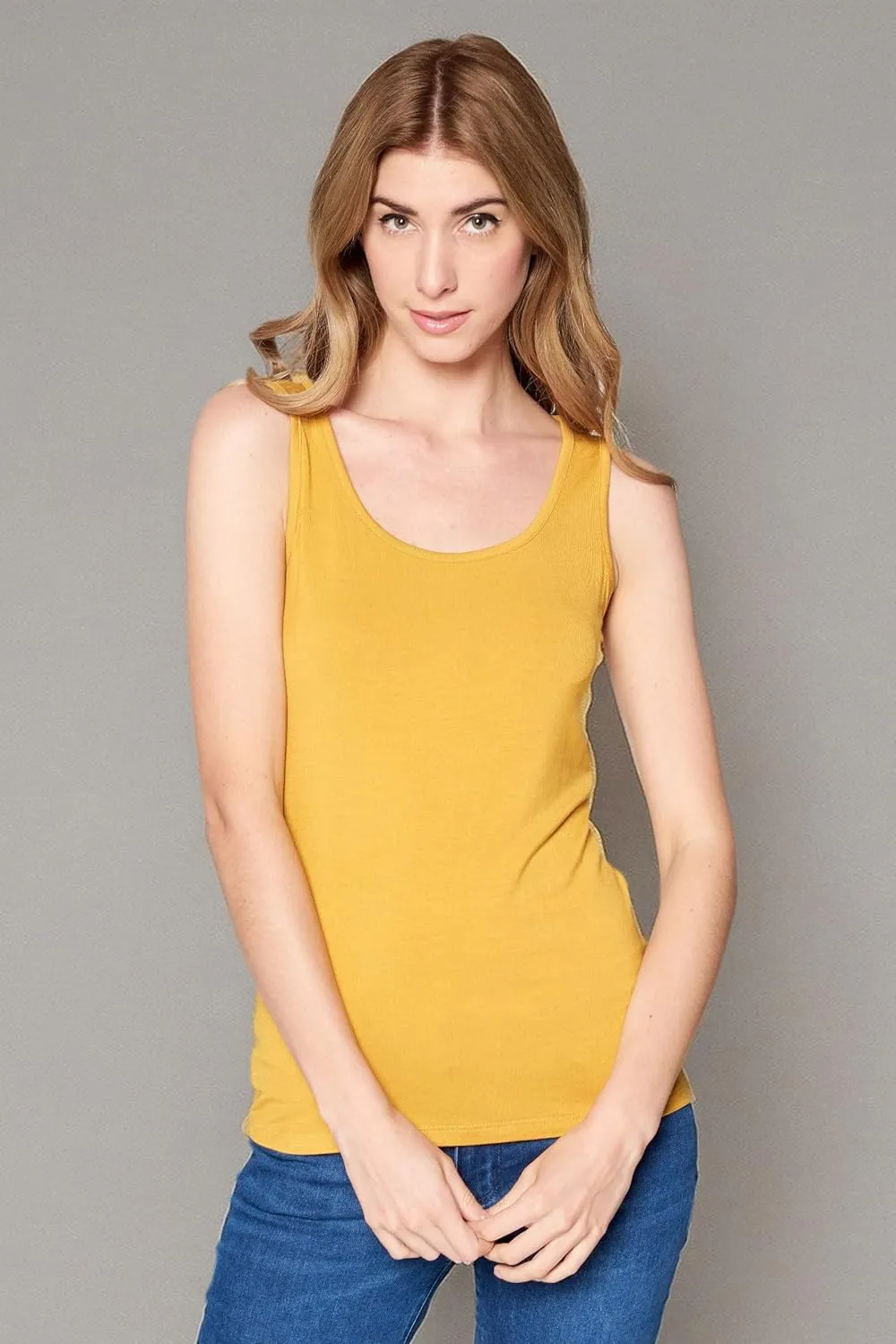 Solid Extra Soft Viscose Made from Bamboo Sleeveless Tank Top Undershirt for Women