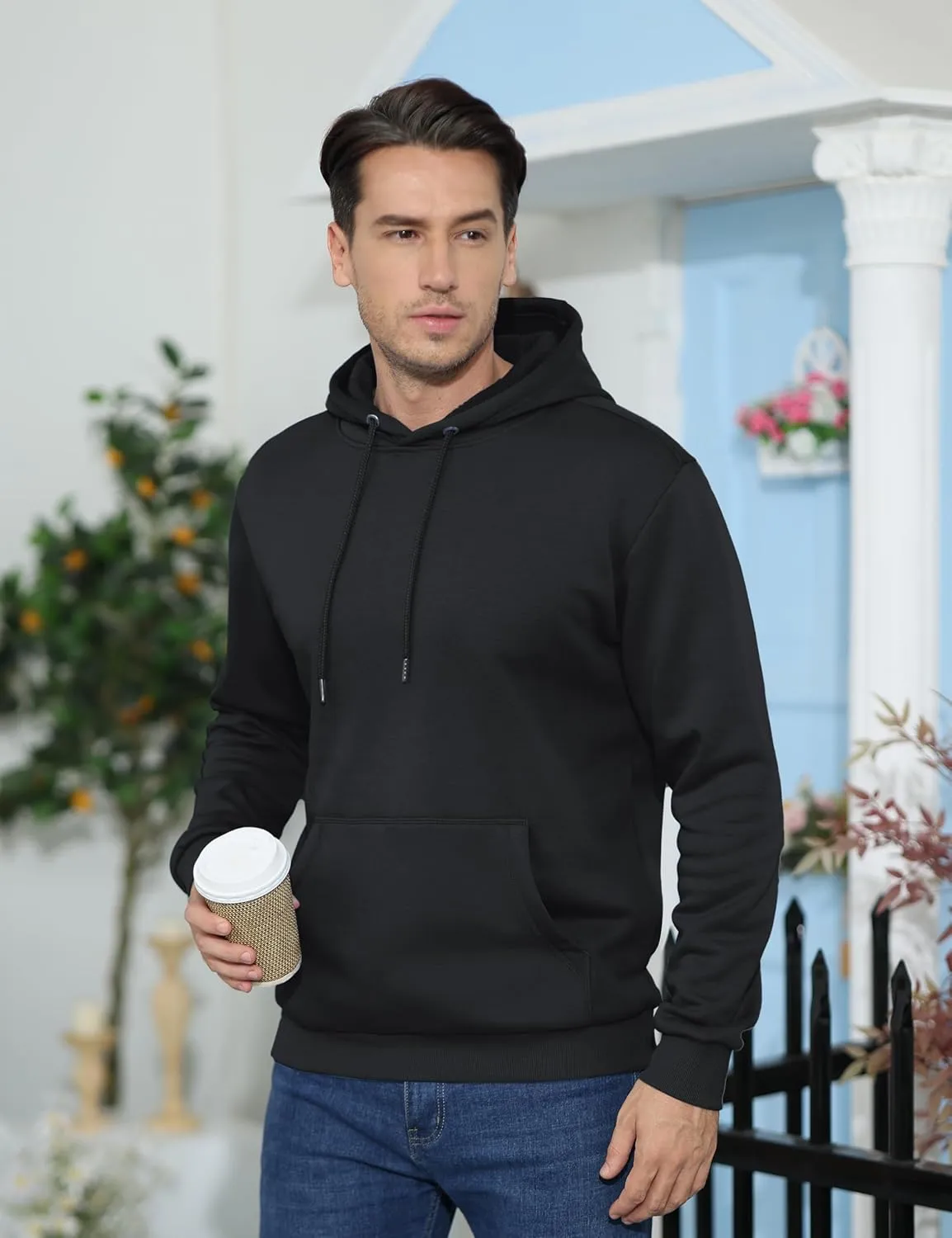 TACVASEN Men's Athletic Hoodies Fleece Lined Sweatshirt Pullover Soft Casual Hooded Sweatshirt with Pocket