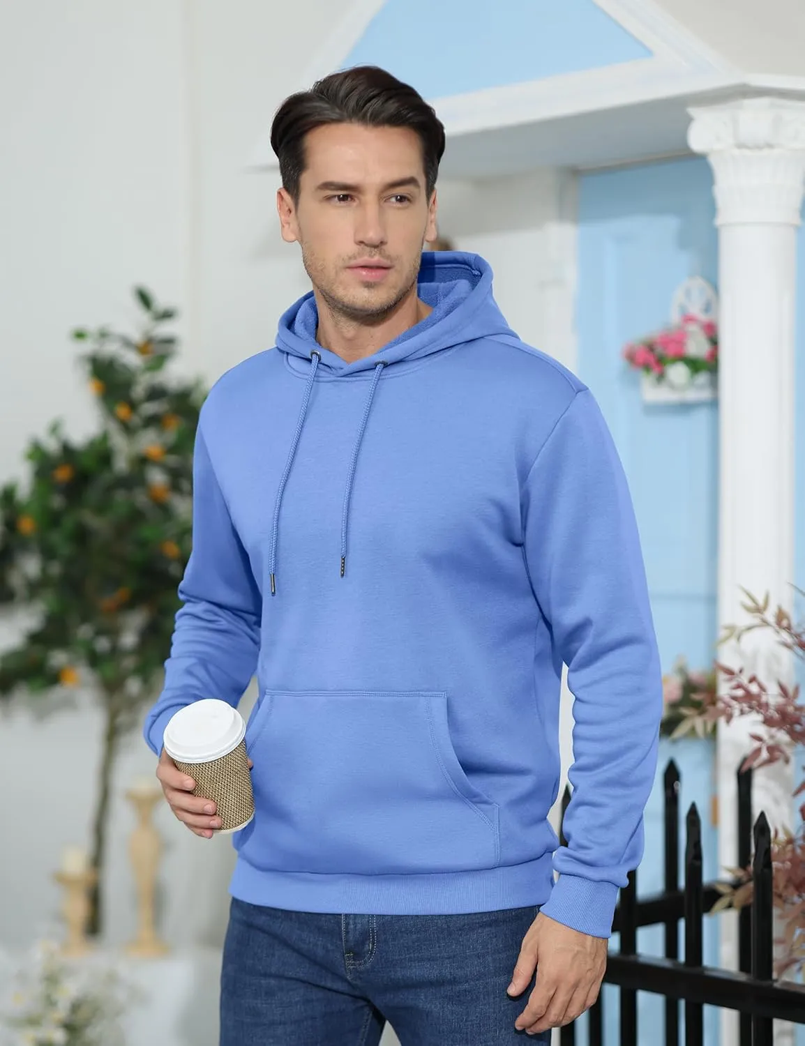 TACVASEN Men's Athletic Hoodies Fleece Lined Sweatshirt Pullover Soft Casual Hooded Sweatshirt with Pocket