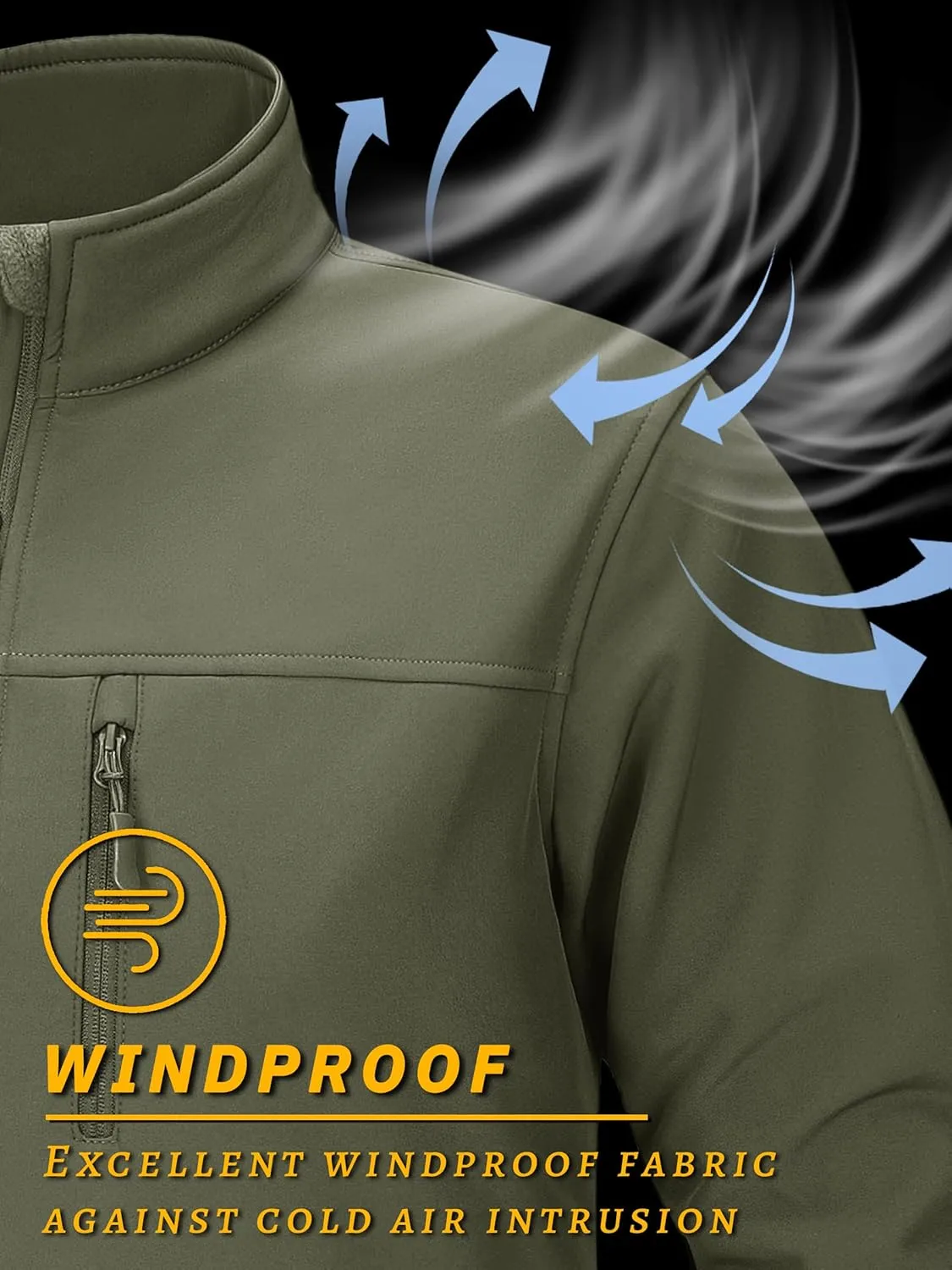 TACVASEN Men's Lightweight Softshell Jacket Fleece Lined Waterproof Tactical Soft Shell Rain Coats Windbreaker Outdoor