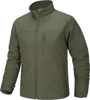 TACVASEN Men's Lightweight Softshell Jacket Fleece Lined Waterproof Tactical Soft Shell Rain Coats Windbreaker Outdoor