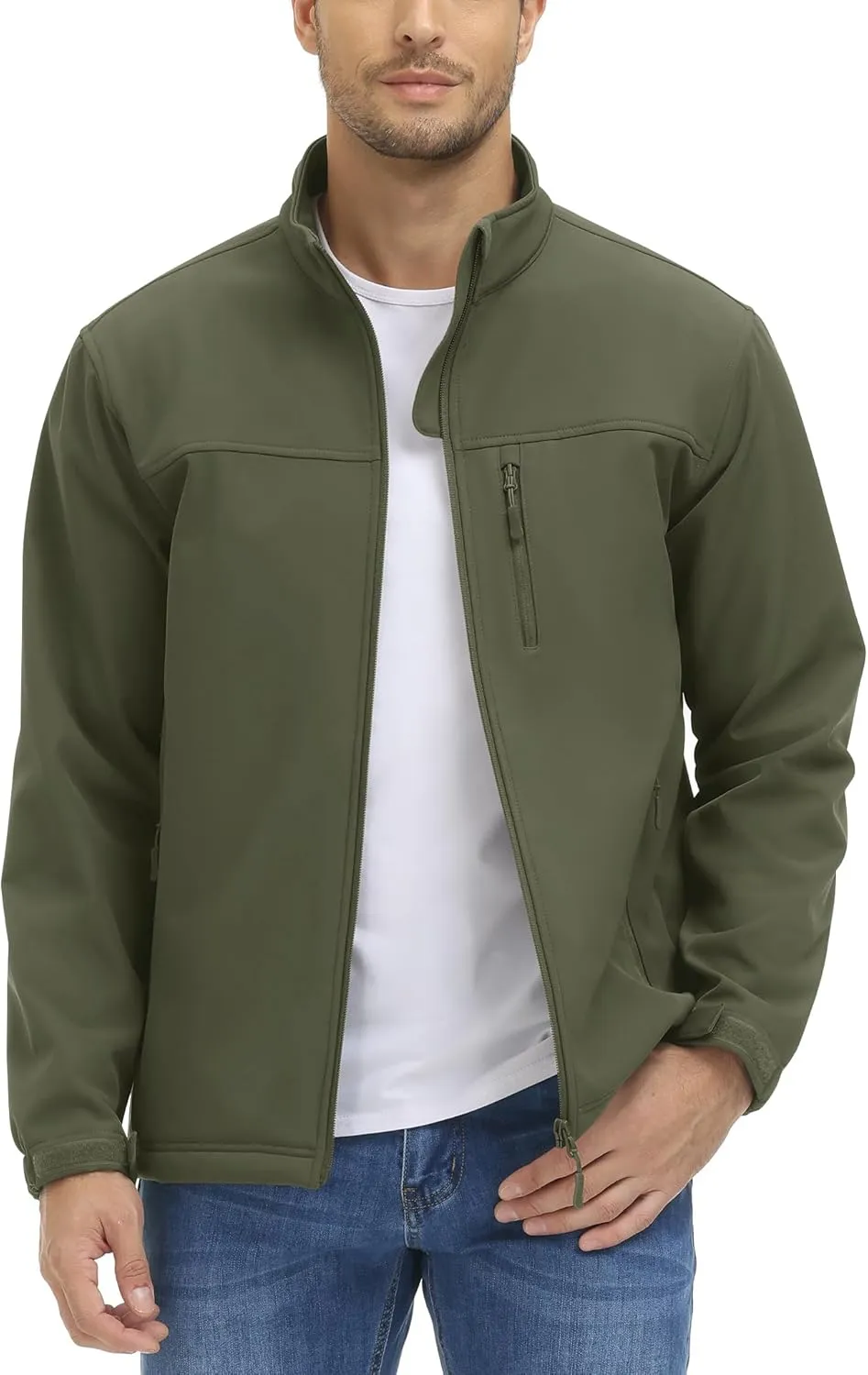 TACVASEN Men's Lightweight Softshell Jacket Fleece Lined Waterproof Tactical Soft Shell Rain Coats Windbreaker Outdoor