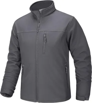 TACVASEN Men's Lightweight Softshell Jacket Fleece Lined Waterproof Tactical Soft Shell Rain Coats Windbreaker Outdoor