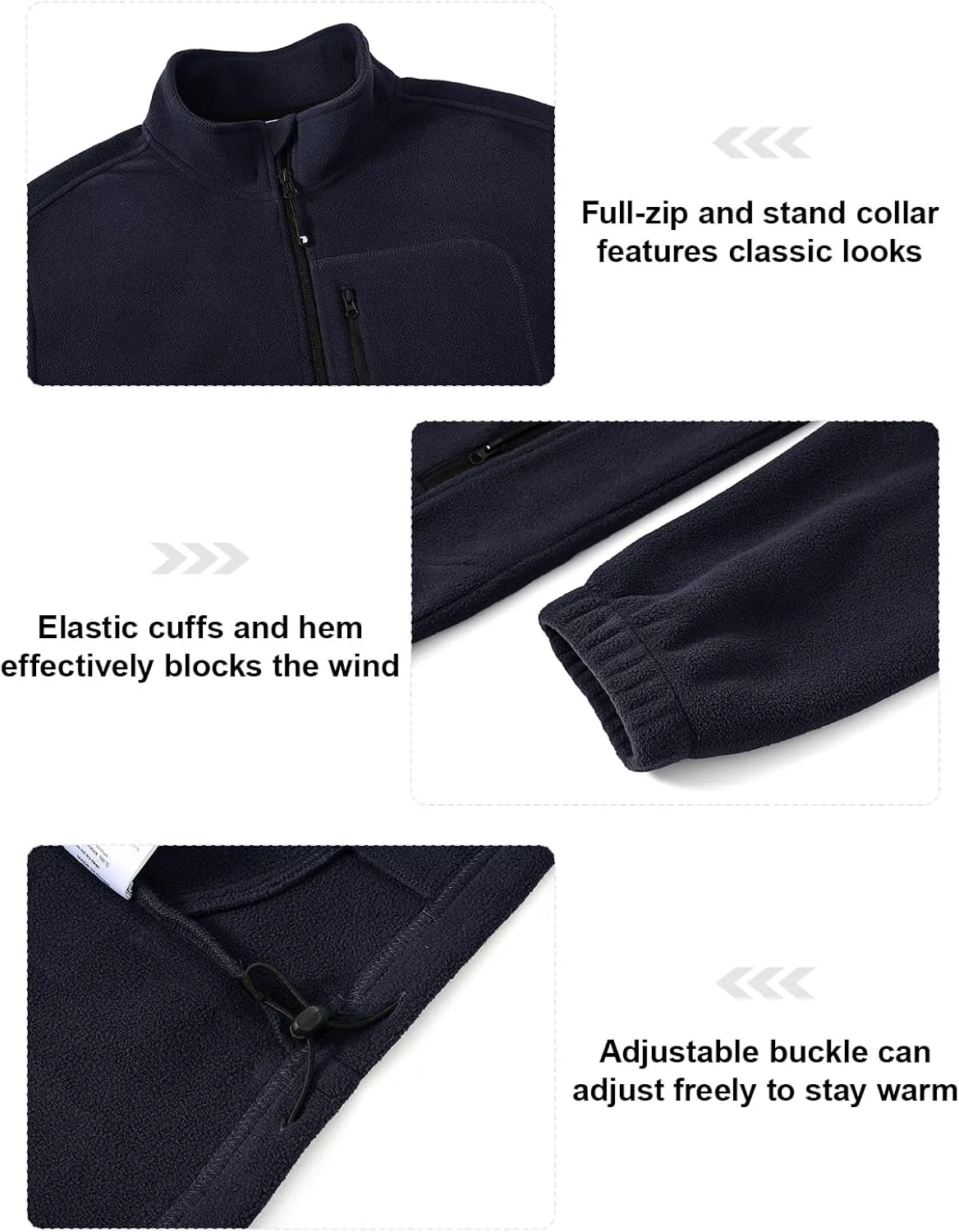 TBMPOY Men's Fleece Jackets Lightweight Full-Zip Fall Jacket Outdoor Hiking Warm Winter Coats with Pockets