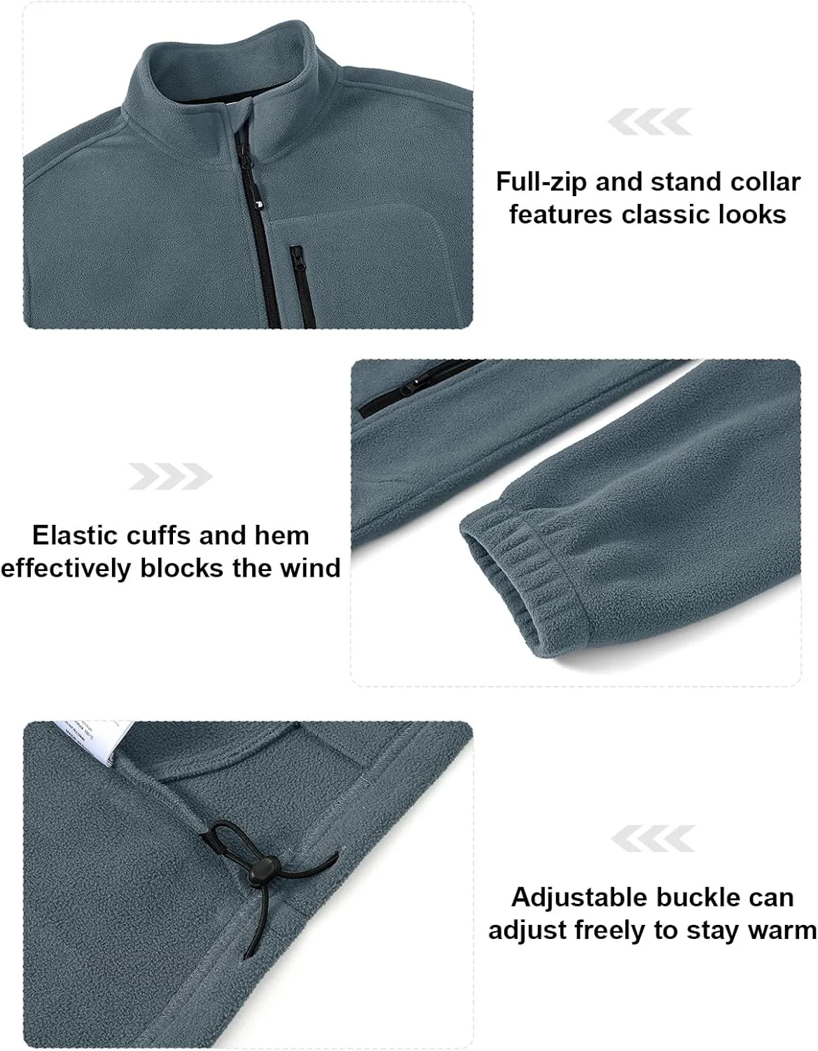 TBMPOY Men's Fleece Jackets Lightweight Full-Zip Fall Jacket Outdoor Hiking Warm Winter Coats with Pockets