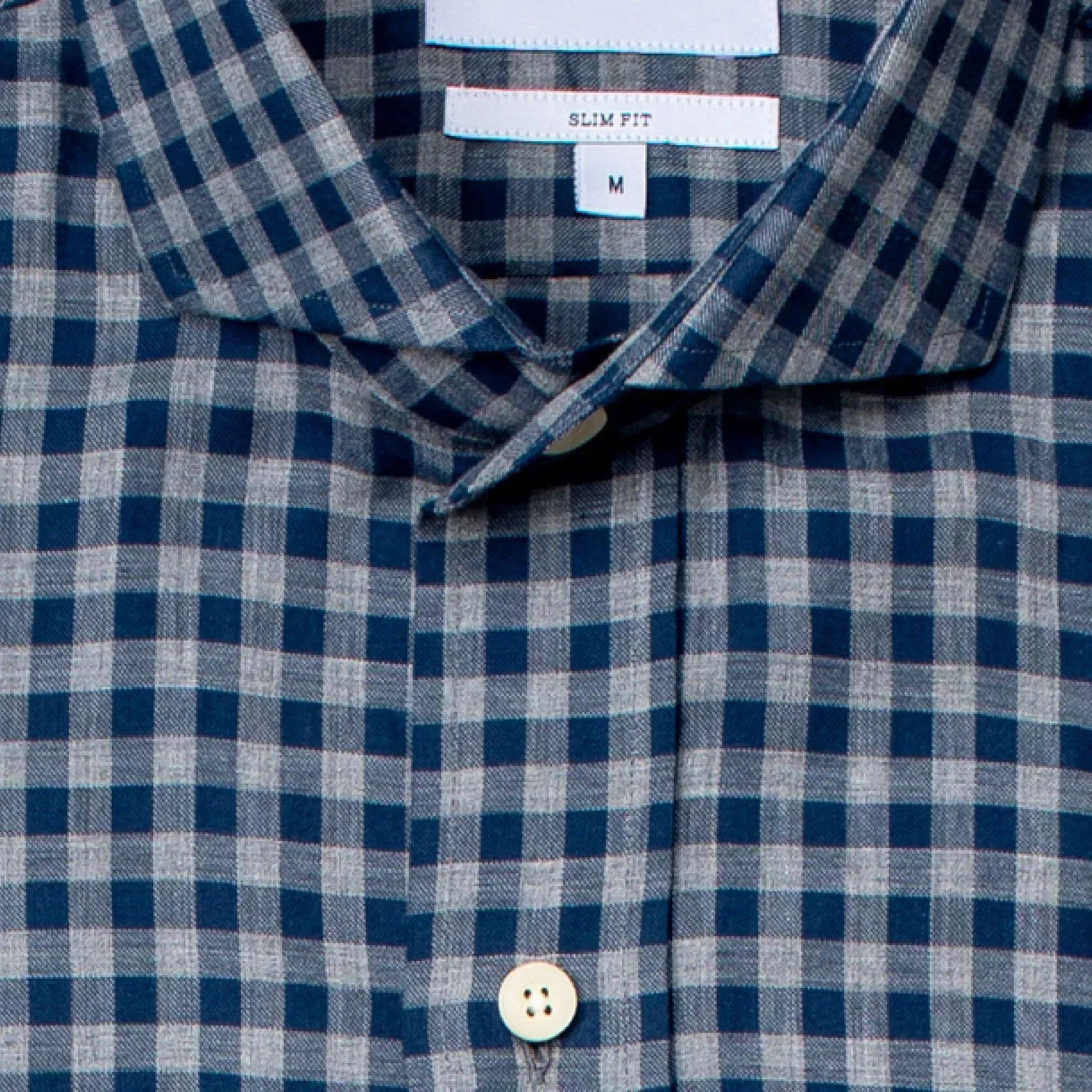 The Aegean Blue Delham Brushed Gingham Casual Shirt