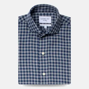 The Aegean Blue Delham Brushed Gingham Casual Shirt