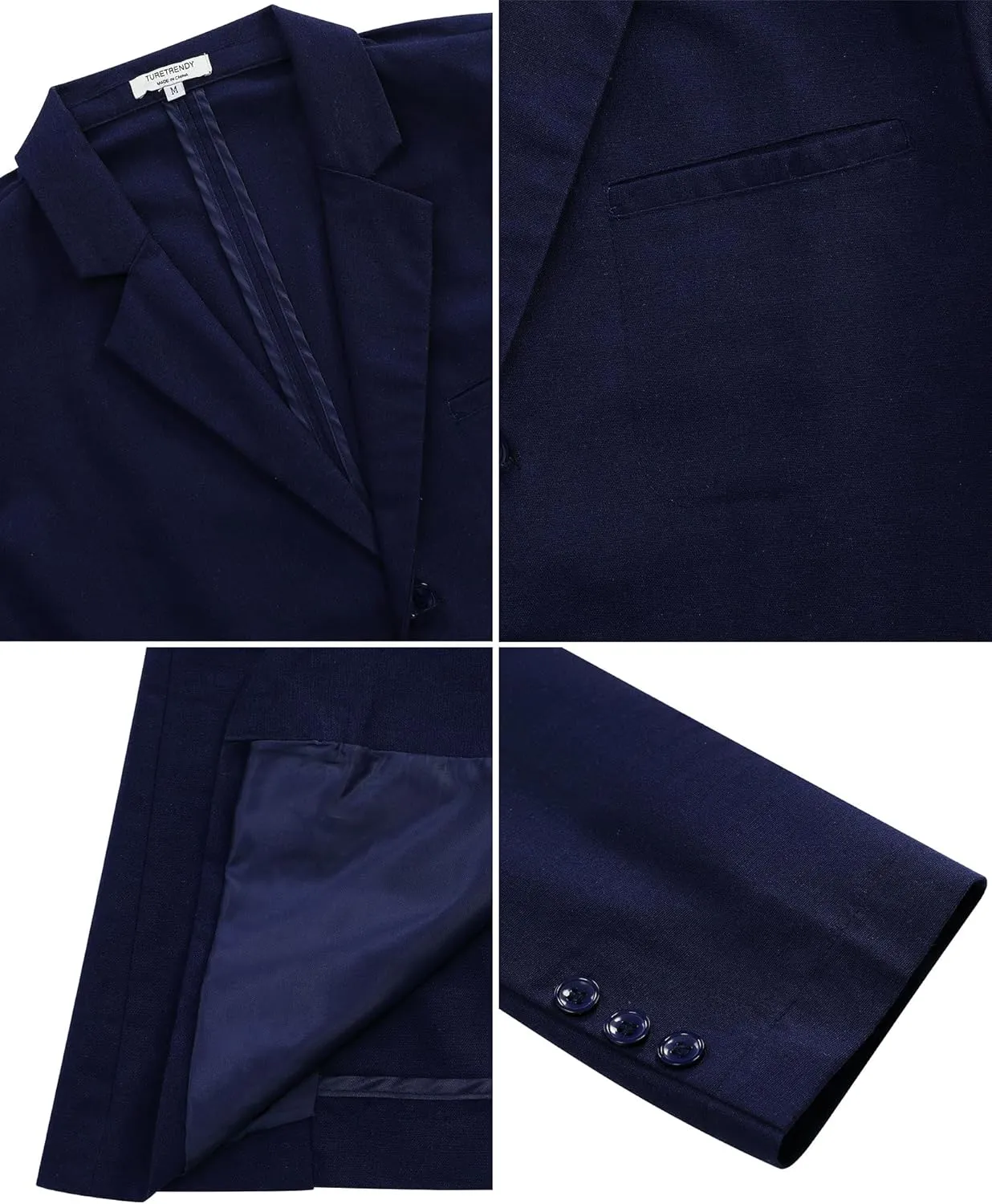 TURETRENDY Men's Casual Coat Lightweight Linen Blazer Regular Fit Sport Jackets Four Buttons Daily Suits