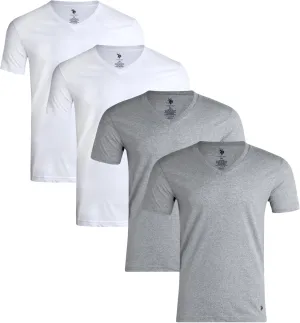U.S. Polo Assn. Men's Undershirts - 4 Pack V Neck Undershirts for Men (S-XL)