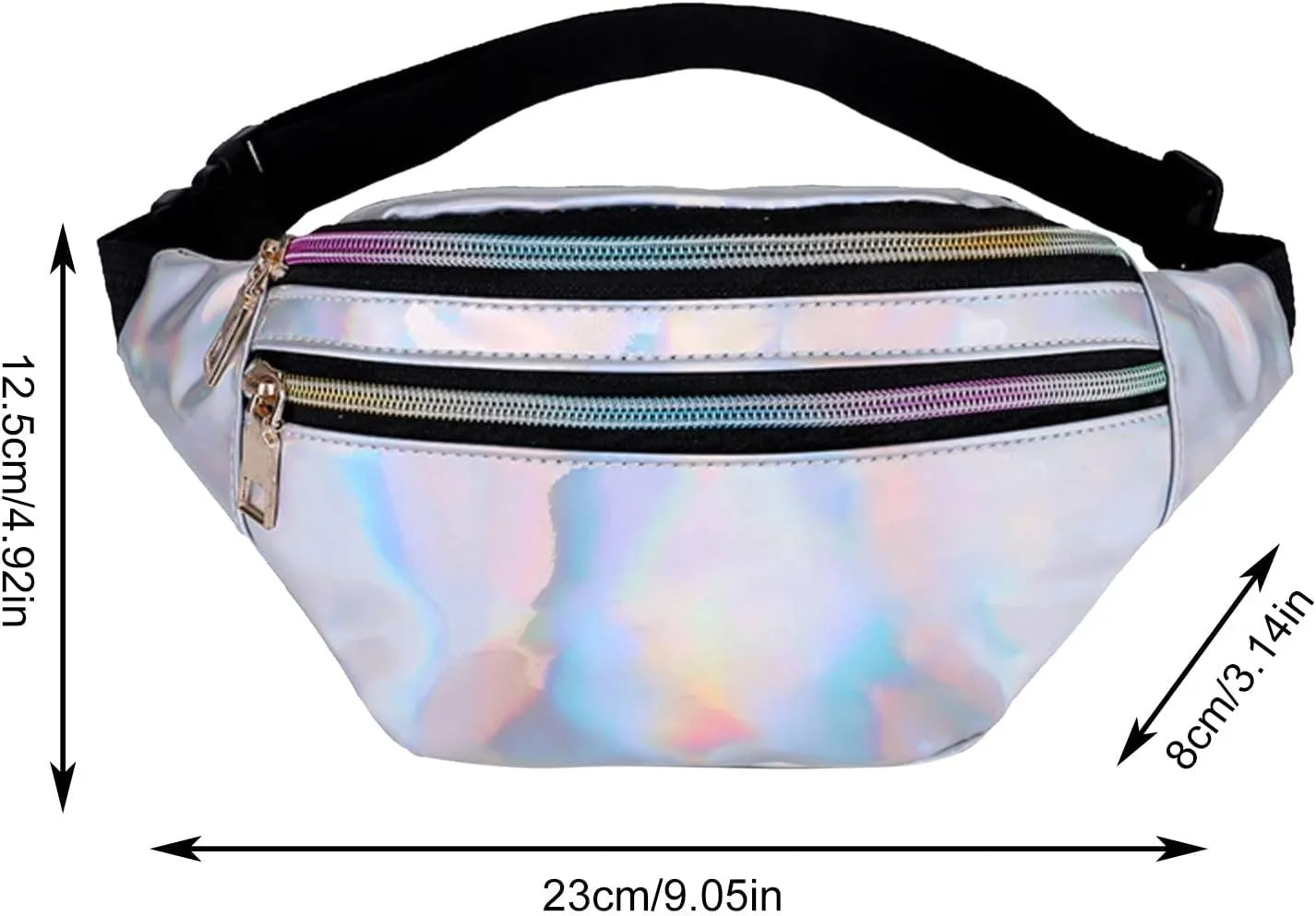 Waist Bag Men And Women Shiny PU Waist Bag Functional Color Single Shoulder Body Bags Men Leather (Purple, One Size)