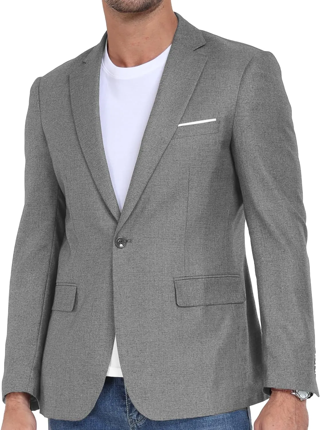 Wehilion Mens Casual Blazer Jacket Lightweight Sports Coat Suit Jacket for Summer Daily Business Wedding Party Travel