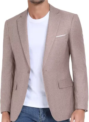 Wehilion Mens Casual Blazer Jacket Lightweight Sports Coat Suit Jacket for Summer Daily Business Wedding Party Travel