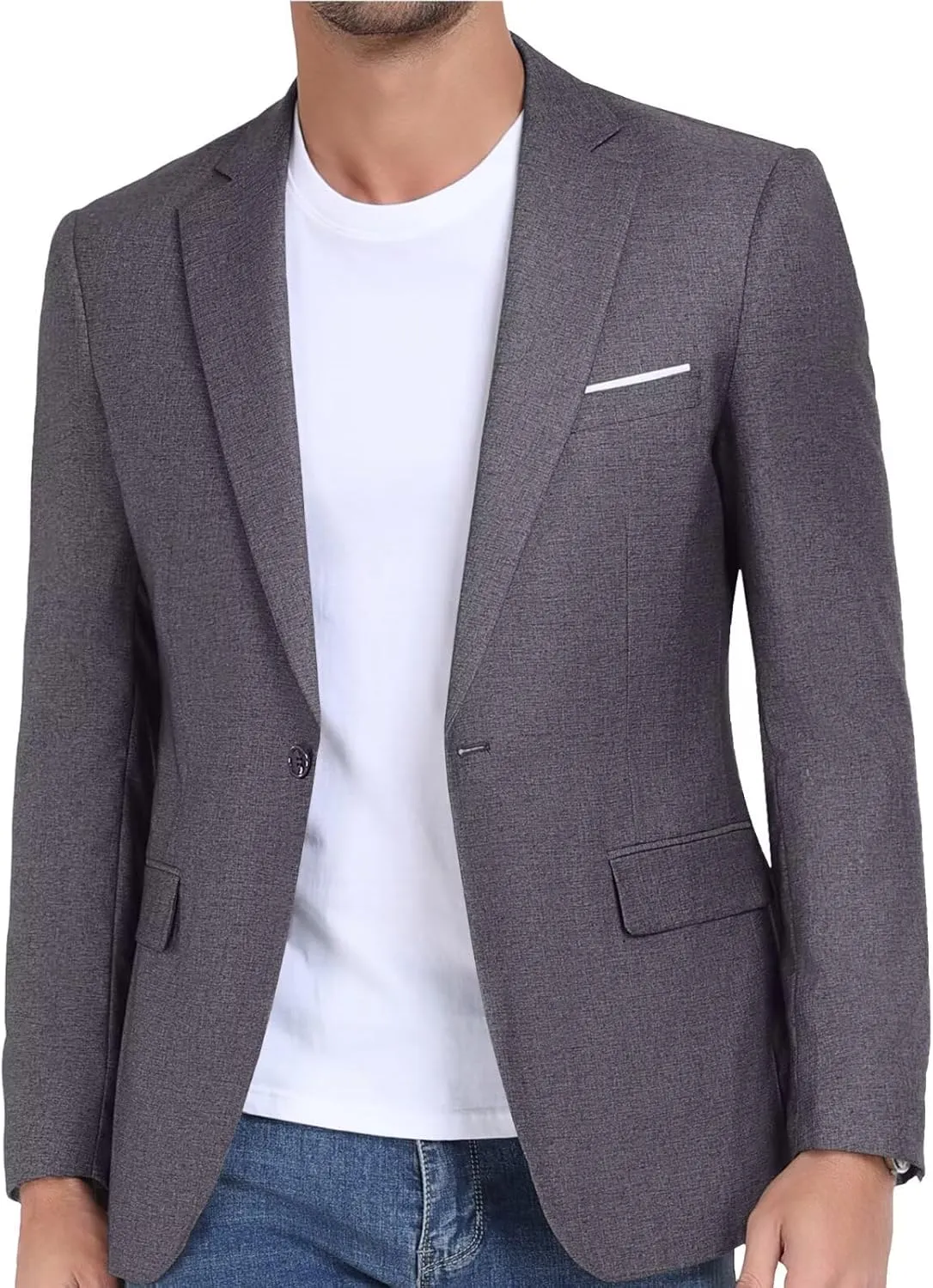 Wehilion Mens Casual Blazer Jacket Lightweight Sports Coat Suit Jacket for Summer Daily Business Wedding Party Travel