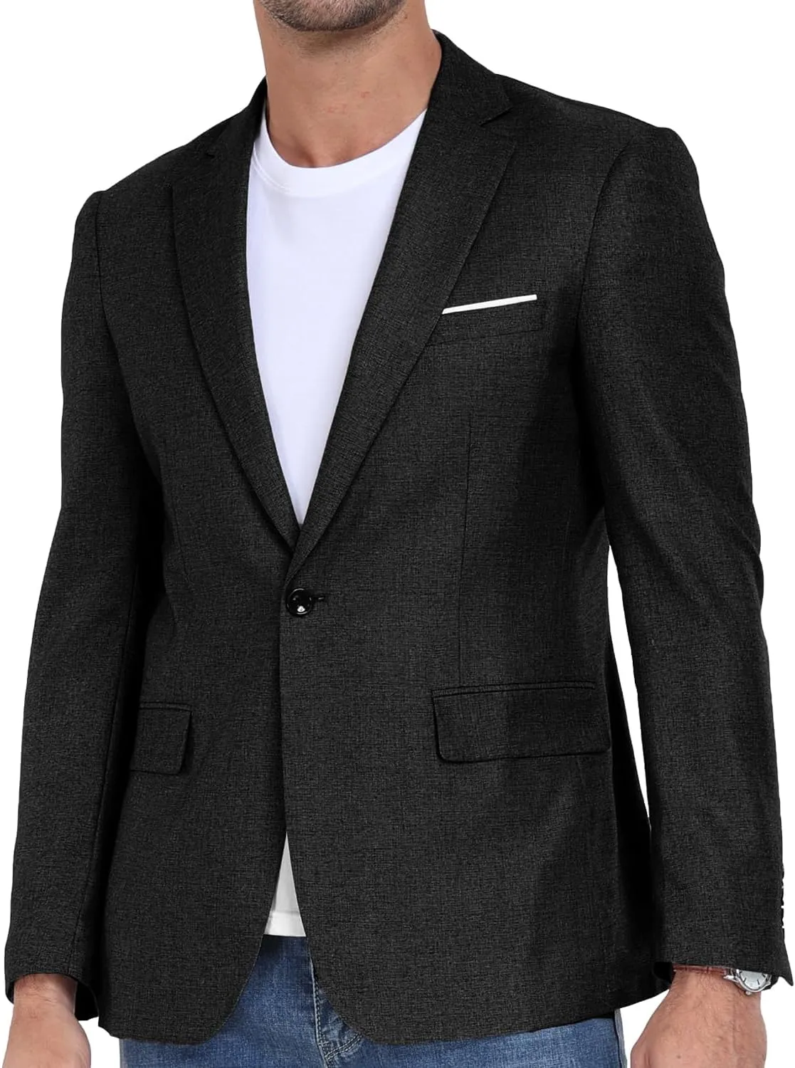 Wehilion Mens Casual Blazer Jacket Lightweight Sports Coat Suit Jacket for Summer Daily Business Wedding Party Travel