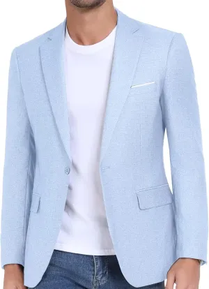Wehilion Mens Casual Blazer Jacket Lightweight Sports Coat Suit Jacket for Summer Daily Business Wedding Party Travel