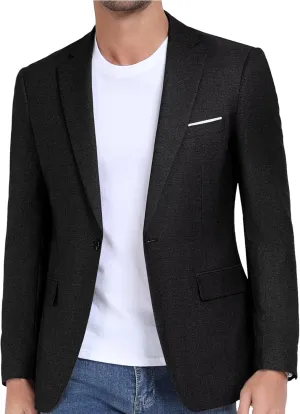 Wehilion Mens Casual Blazer Jacket Lightweight Sports Coat Suit Jacket for Summer Daily Business Wedding Party Travel