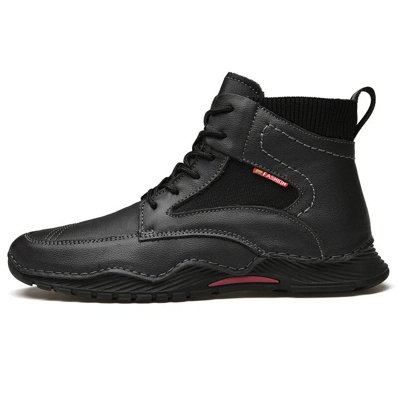 West Louis Stylish Split Leather Outdoor Ankle Boots
