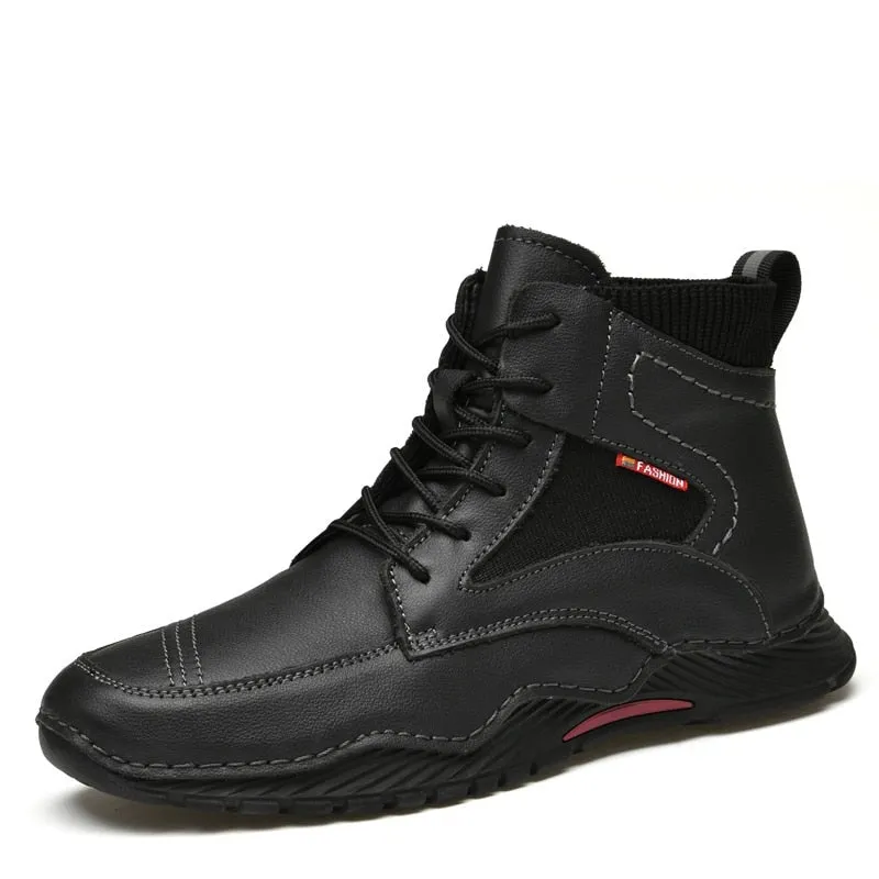 West Louis Stylish Split Leather Outdoor Ankle Boots