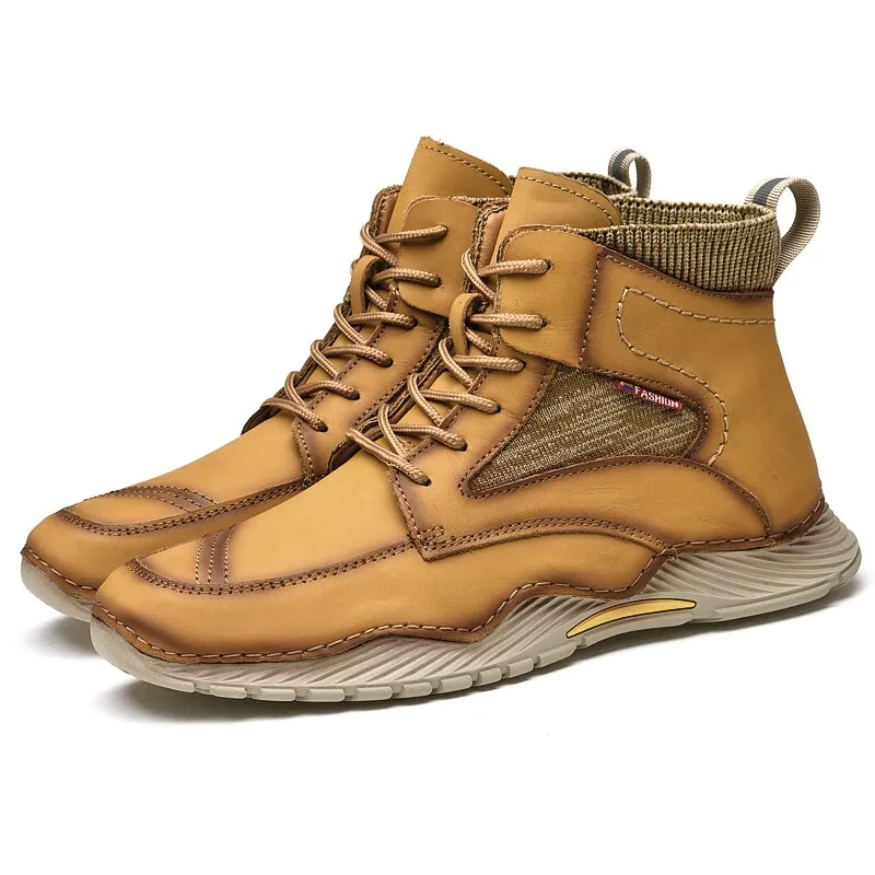 West Louis Stylish Split Leather Outdoor Ankle Boots