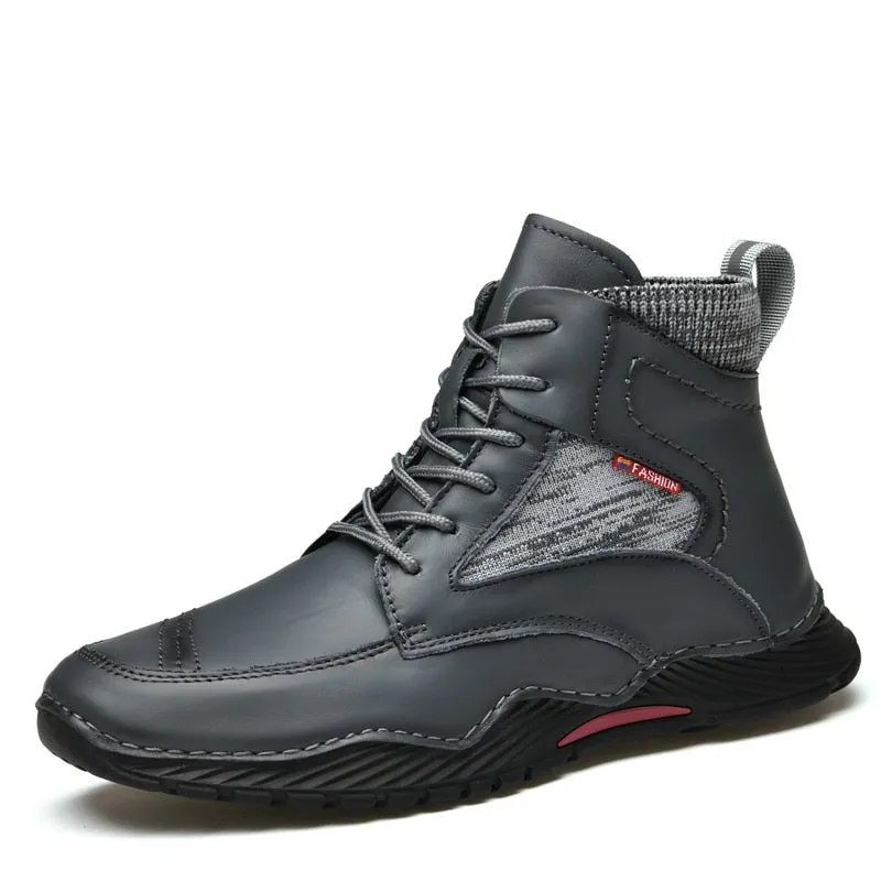 West Louis Stylish Split Leather Outdoor Ankle Boots