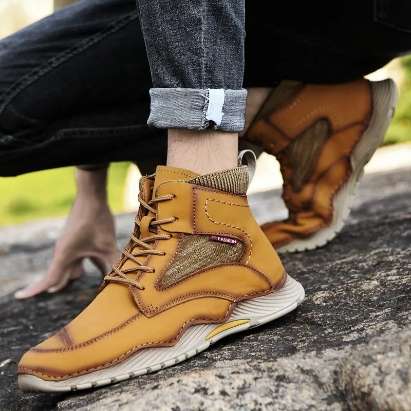 West Louis Stylish Split Leather Outdoor Ankle Boots