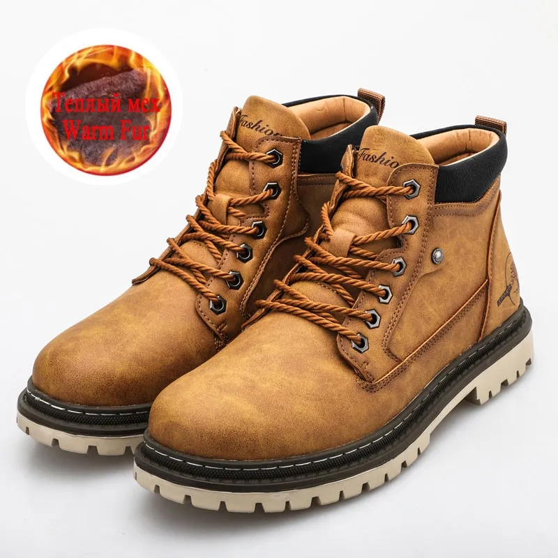 West Louis Warm Fur Snow Outdoor Leather Boots