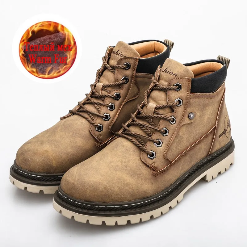 West Louis Warm Fur Snow Outdoor Leather Boots