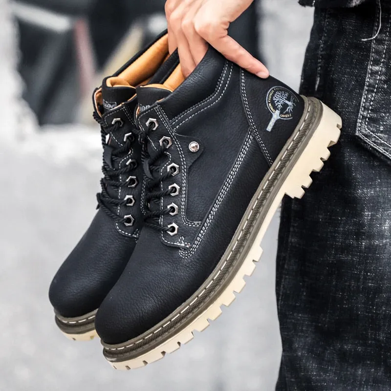 West Louis Warm Fur Snow Outdoor Leather Boots