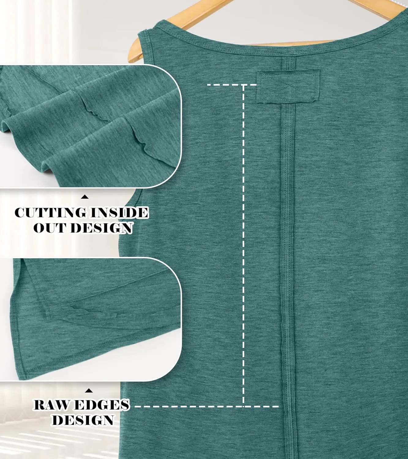 WIHOLL Loose Fit Tank Tops for Women Scoop Neck Summer Side Split Sleeveless Shirts 2025 Fashion