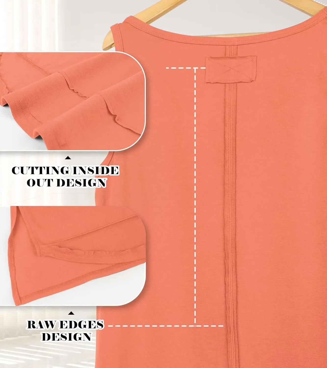 WIHOLL Loose Fit Tank Tops for Women Scoop Neck Summer Side Split Sleeveless Shirts 2025 Fashion