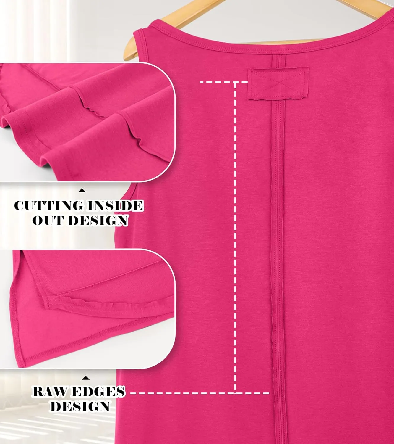 WIHOLL Loose Fit Tank Tops for Women Scoop Neck Summer Side Split Sleeveless Shirts 2025 Fashion