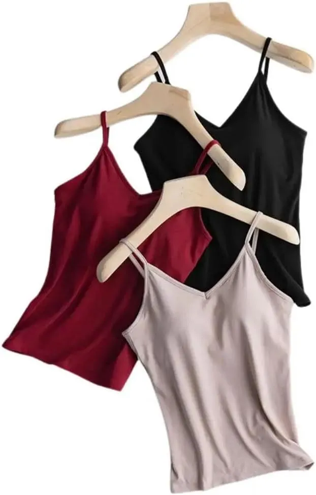 Women Cotton Large Size No Steel Ring Integrated Camisole Bottoming Shirt Slim Multicolor Vest
