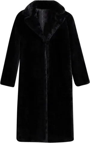 Women Luxury Faux Fur Coat Comfort Warm Winter Fleece Parka Jacket Open Front Long Cardigan Sherpa Outerwear Overcoat