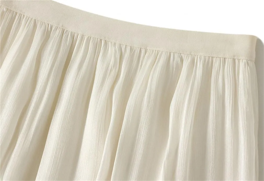Women Solid Slim Irregular A-Line Skirt Casual Midi Long High Waist Skirts