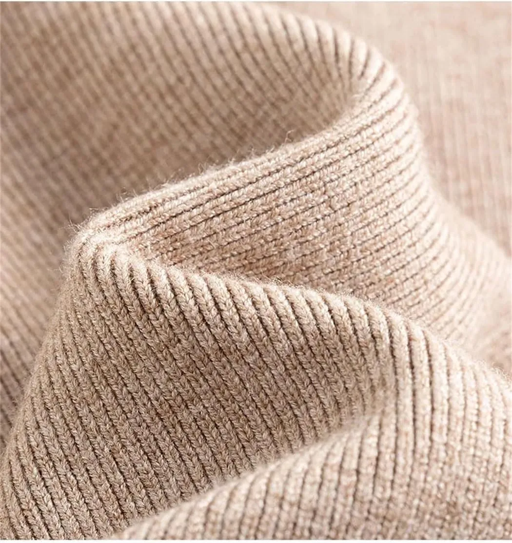 Women's Knit Harem Pants Casual Loose Trousers Autumn-Winter Solid Color Sweater Pants with Drawstring Waist