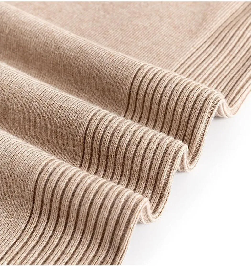Women's Knit Harem Pants Casual Loose Trousers Autumn-Winter Solid Color Sweater Pants with Drawstring Waist