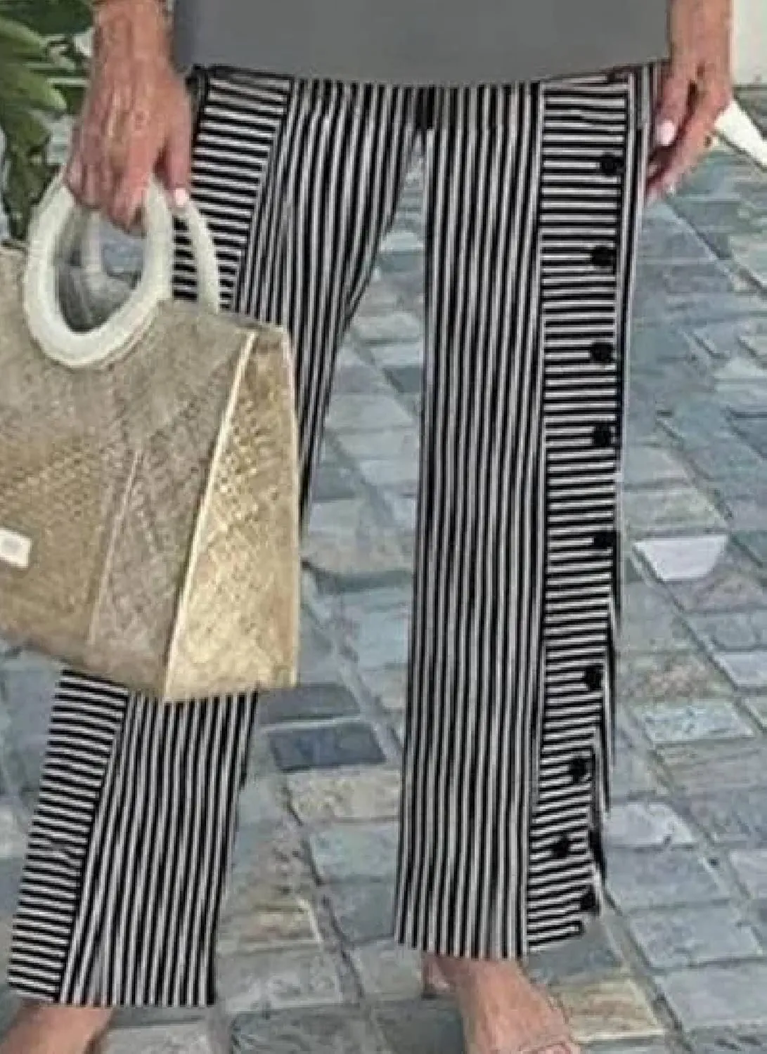 Women's Summer 2 Piece Sets 2025 Crew Neck 3/4 Sleeve Tops Wide Leg Pants Lounge Tracksuits Casual Matching Travel Outfits