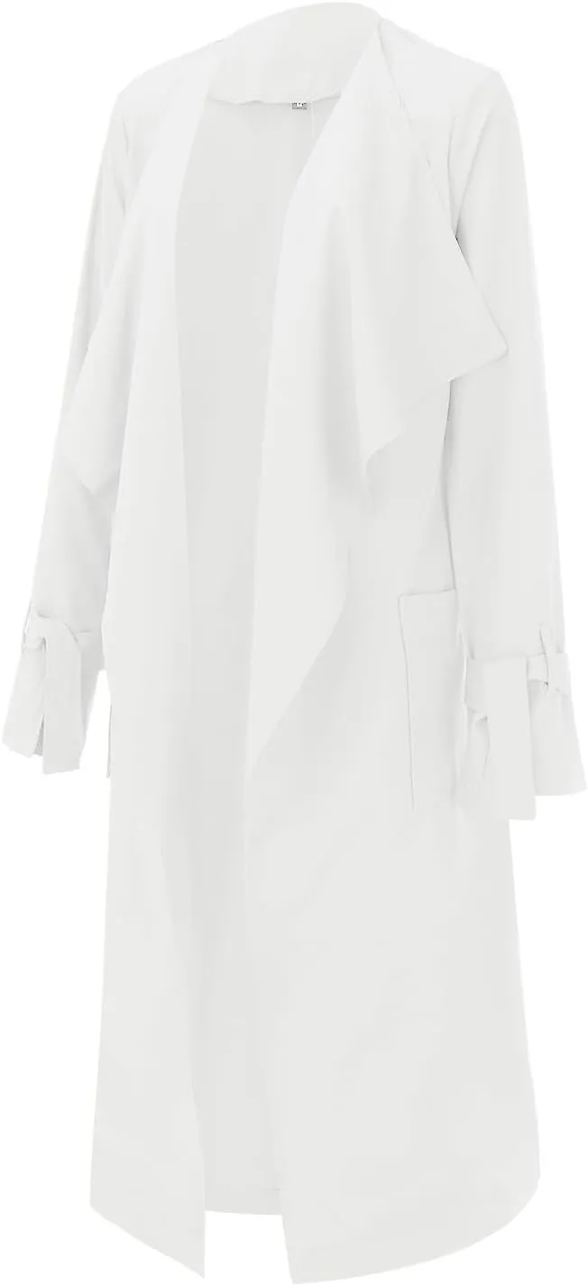 Women's Trench Coat Long Sleeve Fall Fashion 2024 Cardigan Classic Lapel Overcoat Casual Collar Jackets with Belt