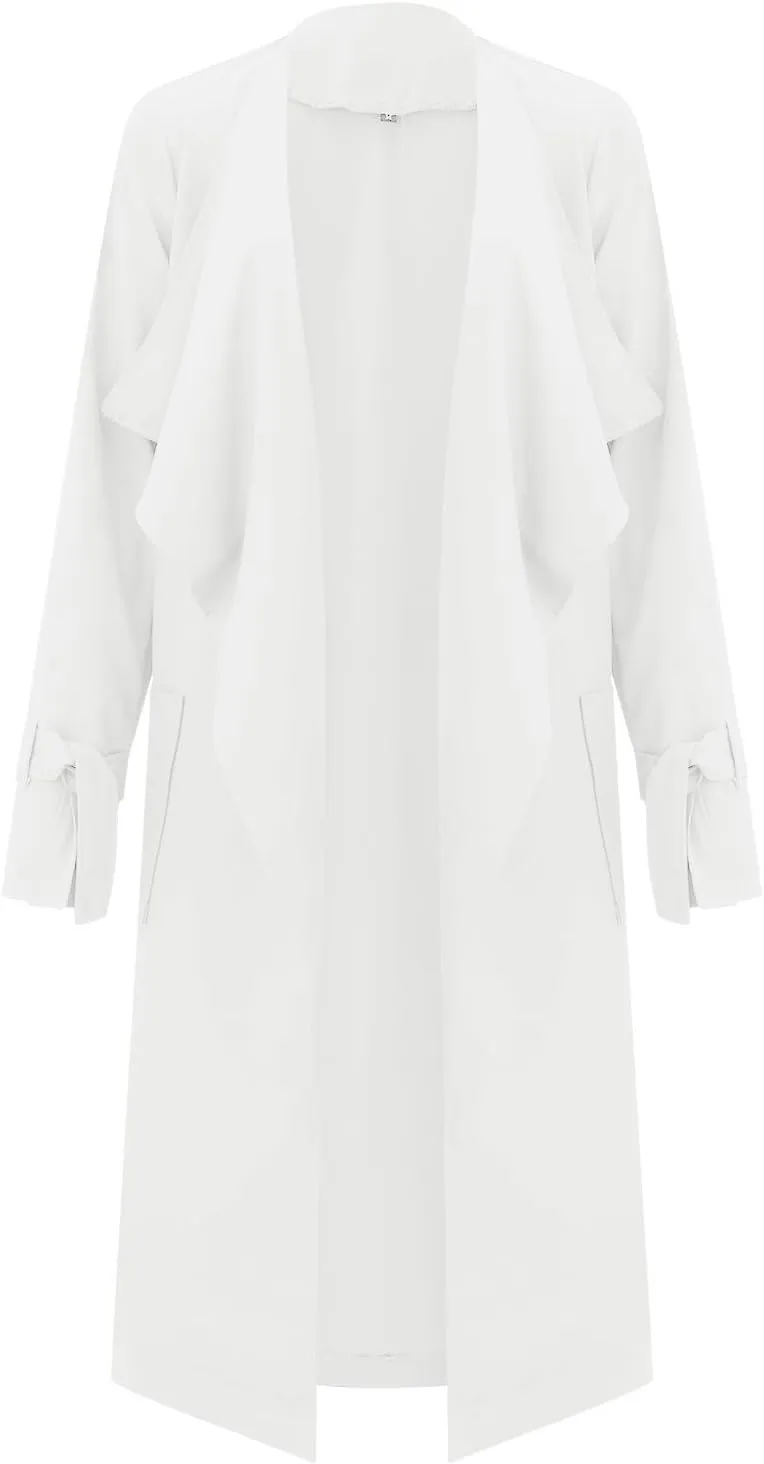 Women's Trench Coat Long Sleeve Fall Fashion 2024 Cardigan Classic Lapel Overcoat Casual Collar Jackets with Belt